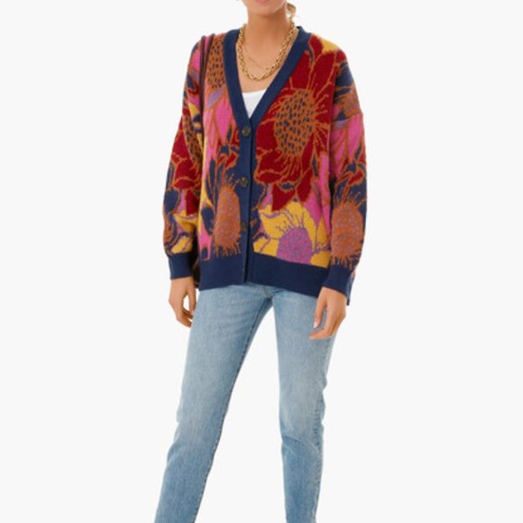 FARM Rio Sweaters - Farm Rio Floral Dots Cardigan